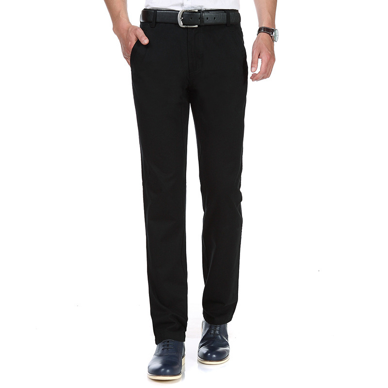 

2021 New Mens Classic Casual Business Fit Body Stretch Trousers Men's Pant Cotton Work Solid Color R1ma, Black