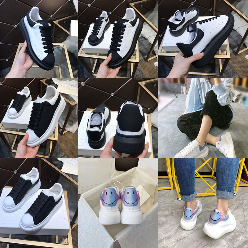 

top quality Casual Shoes designer men's and women's casual shoes black white leather bottom thick platform super large flat sneakers with luggage 36-45, Ivory