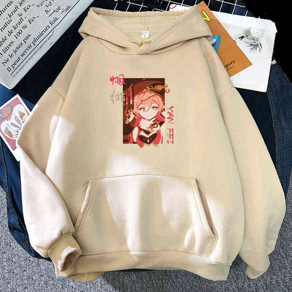 

Genshin Impact Hoodie Yanfei Hot Game Streetwear Kawaii Aesthetic Women/Men Printing Harajuku Kpop Clothes Unisex Sweatshirt Top H0828, White