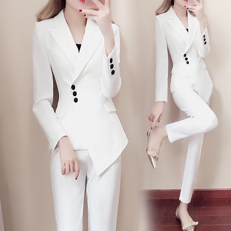 

2 Female White Autumn Sets Small Nine New Spring Ladies Temperament Fashion Suit 63ma