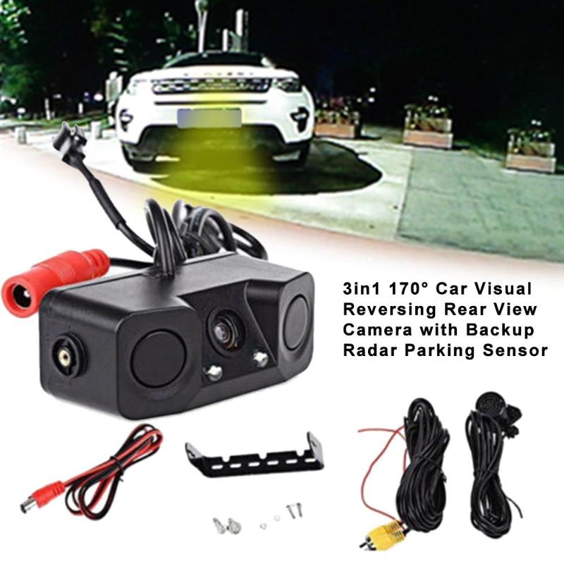 

Car Rear View Cameras& Parking Sensors Camera HD Reversing Monitor Waterproof Night Vision Reverse Backup With Radar Sensor