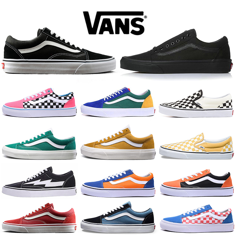 

VAN Canvas Shoes Old Skool Fear of God Sk8 Hi Running Shoe Triple White Black Yellow Blue Slip on Skateboard Men Women Sports Sneakers