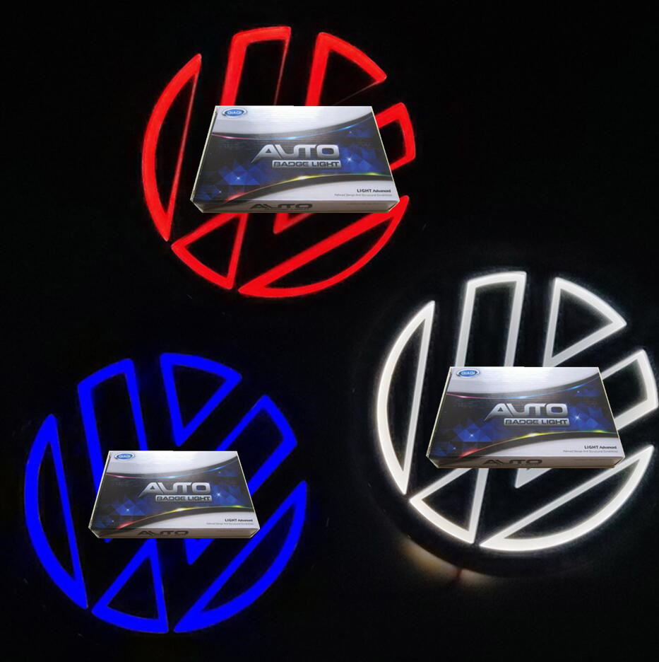 

11cm For VW 5D LED Logo Lights car badges Emblem symbols Lamp White Blue Red Color Auto Rear Illuminated light