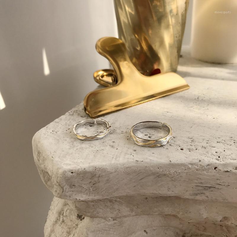 

Cluster Rings Birthday Gift Korean Version Of S925 Pure Silver Simple Hundred Couple Santian Bohai Open Ring Women's Jewelry1