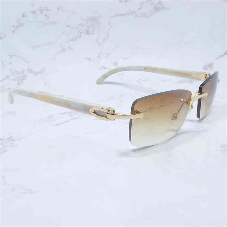 

Buffalo Horn Sunglasses Rimless Square Classic Designer White Black Buffs Sun Glasses Eyewear gafas de sol hombre French