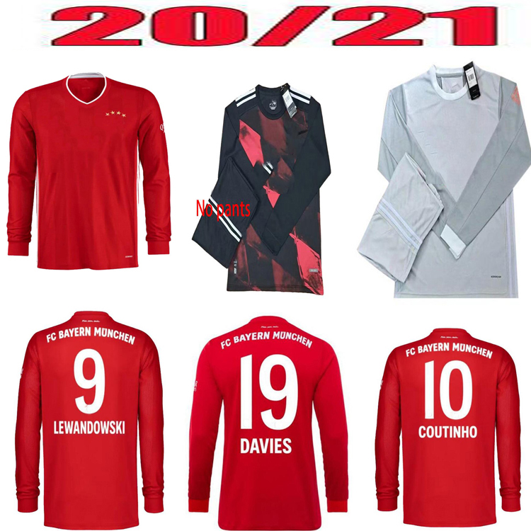 

Promotion20/21 Bayern Munich Long Sleeve Soccer Jersey 2021 2022DAVIES MULLER Shirt LEWANDOWSKI Goalkeeper adult Football Uniform, Black;yellow