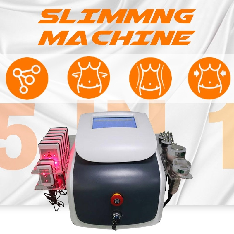 BEST 6 In 1 Vacuum RF Liposuction Ultrasonic Lipo Laser Slimming 40K Cavitation Multipolar Biopolar Radio Frequency Face Body Massage