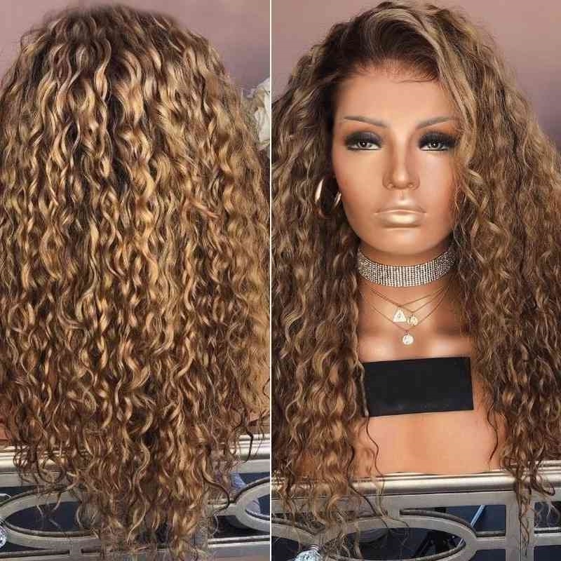 

color Wig long mixed small curl chemical fiber high temperature wire explosive head wig Headcover, Melange