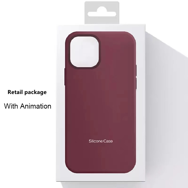

New Official silicone Cases For iPhone 13 13Pro Max Magnetic Magsafing Cover 12 13Mini With Animation Case, Blue