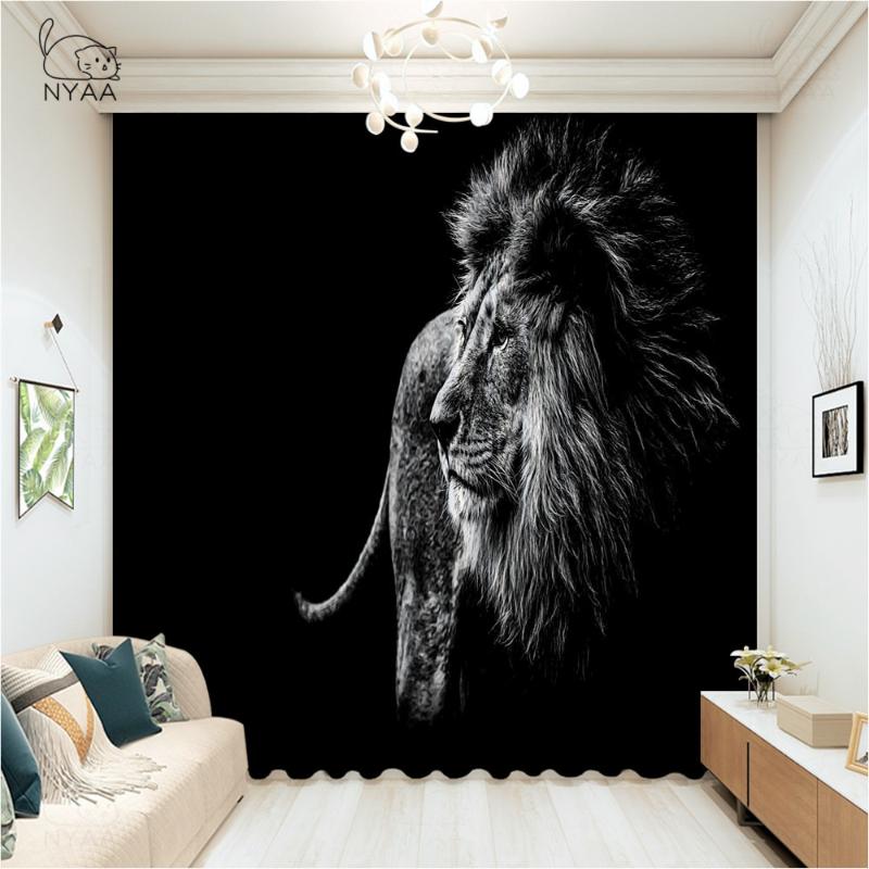 

Fashion Popular 3D Printed Tiger Bedroom Curtains Drapes Curtain For Living Room Girl Decoration Blackout Curtain Micro Shading, Home 43280