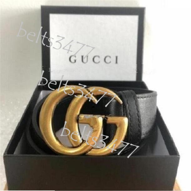 

2022 Fashion Big buckle genuine leather belt with box designer belts men women high quality new mens belts AA40, Black;brown