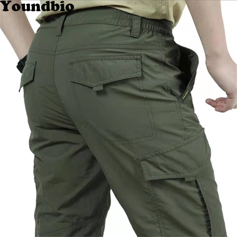 

Men Army Military Lightweight Tactical Multi Pocket Cargo Pants Outdoor Casual Breathable Waterproof Quick Dry Male Pants 211108, Black