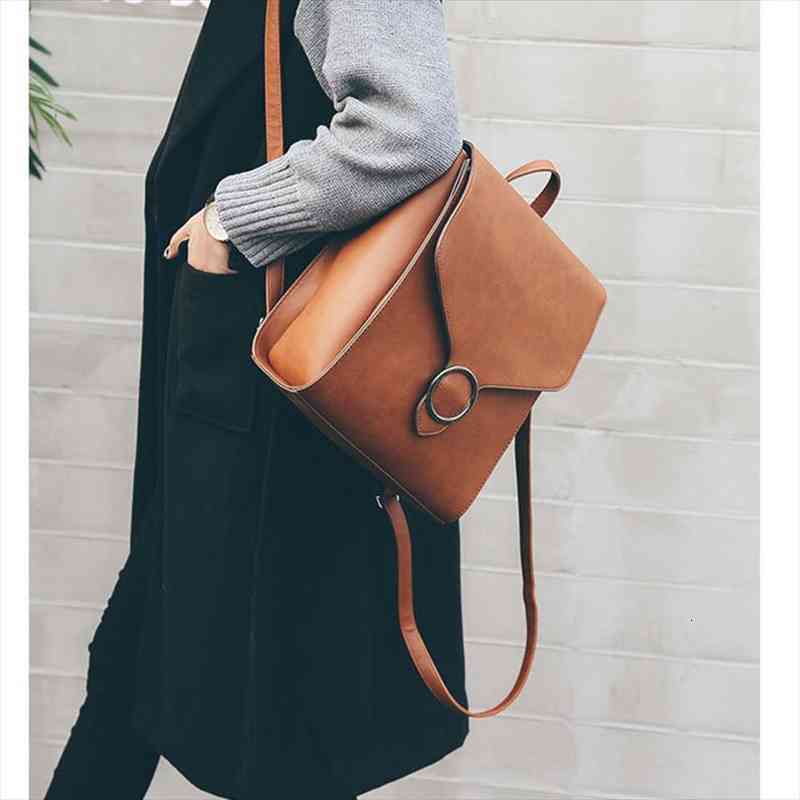 

fashion pu leather backpack for women large capacity simple school bag for girls leisure travel bag female rucksack