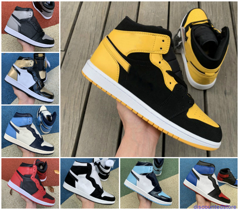 

Jumpman 1 OG Men Basketball Shoes Top Quality Banned Bred Triple UNC Black White Royal Blue 1s Designer Sport Sneakers Size 36-46, A-j1003