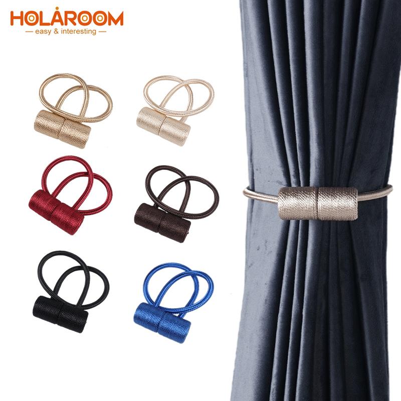 

Curtain & Drapes Magnetic Tiebacks Drapery Decorative Clip Buckle Holdback For Blackout