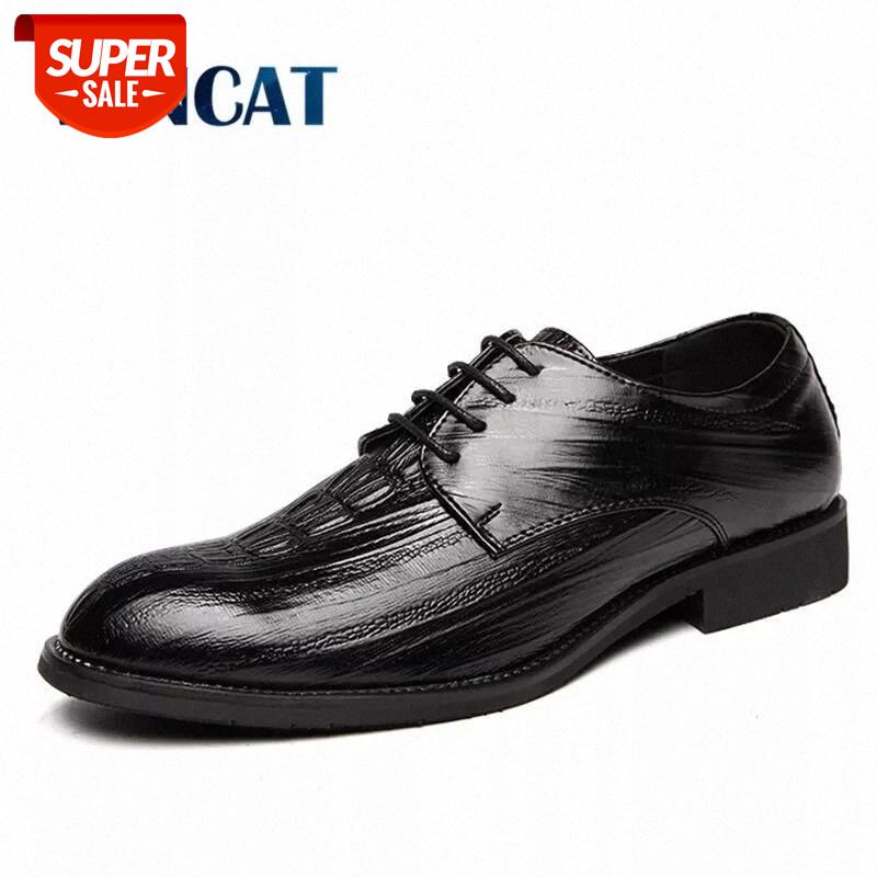 

New High Quality Leather Men Shoes Lace-Up Bullock Business Dress Shoes Men Oxfords Male Formal Big Size 38-47 #UV9F