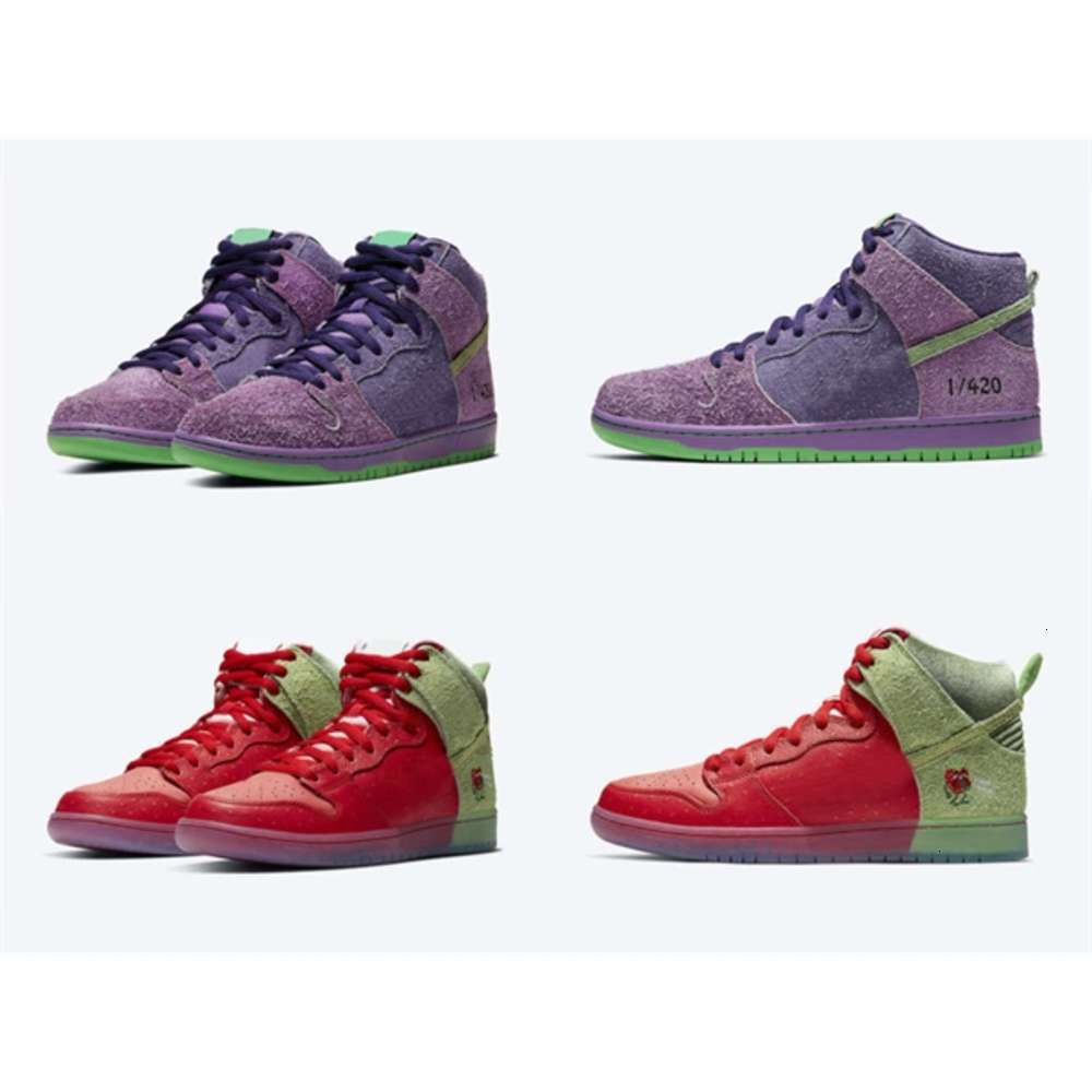 

Authentic Dunk High Pro SB Reverse Skunk Purple Strawberry Cough Men Shoes University Red Spinach Green Magic Ember Outdoor Sports Sneakers hachishoes