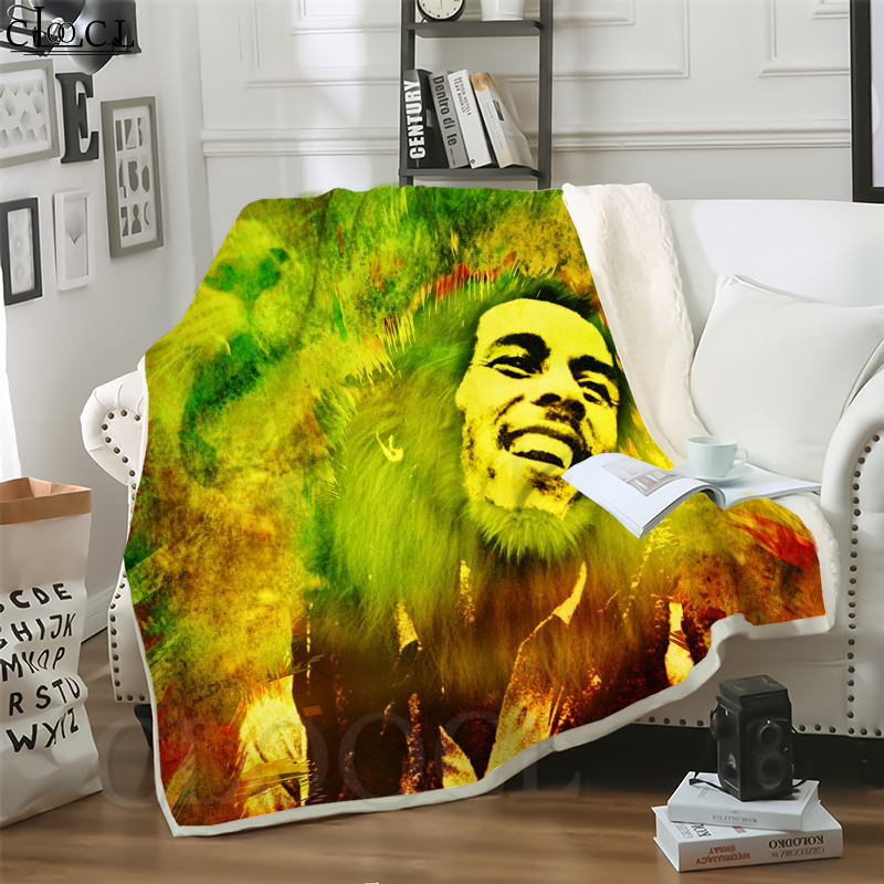 

CLOOCL Reggae Singer Bob Marley 3D Print Street Style Air Conditioning Blanket Sofa Teens Bedding Throw Blanket Plush Quilt