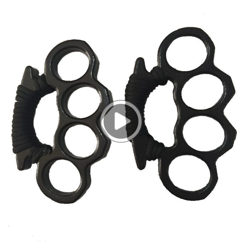 

LRKC New Gilded Thick 1m Steel Brass Knuckle Duster Color Black Plating Sier Hand Tool Clutch High Qlity 4 5qd Ww