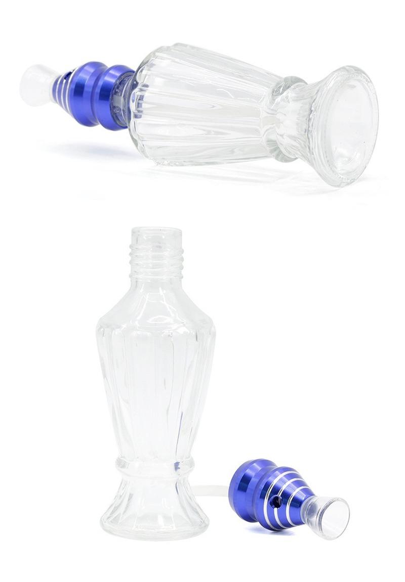 

glass smoking pipes 17cm colourful metal cover glass bottle with accessories water pipe dab rig oil rig glass pipe