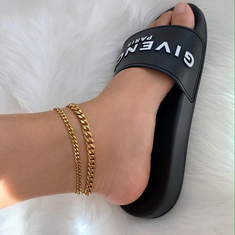 

Anklets Chunky Curb Chain Anklet Bracelet For Women Men Stainless Steel Thick Gold Statement Punk Hip-hop Jewelry 2021