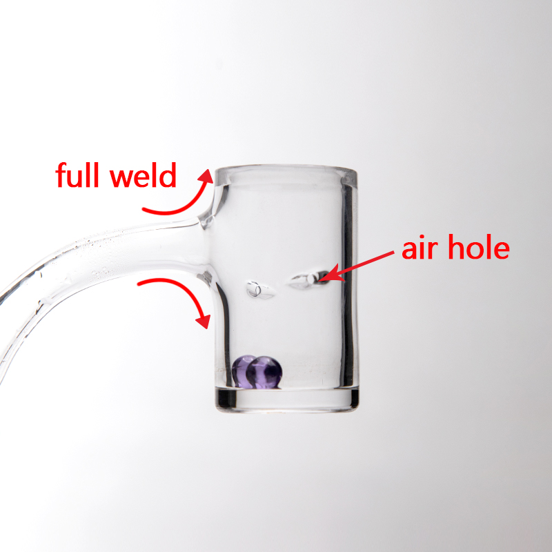 

21 new Beveled Edge Full Weld real Quartz Banger With 2pcs air Holes 25mmOD Male Female 10mm14mm Quartz Nails For Glass Water Bongs Dab Rigs