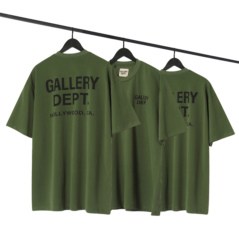 

GALLERY DEPT. T shirts Army Green Loose Solid Color Men Women Tops Vintage Harajuku Casual Bottoms Tees Youth Oversize Style Summer High Street Hip-Hop O-neck, Contact us