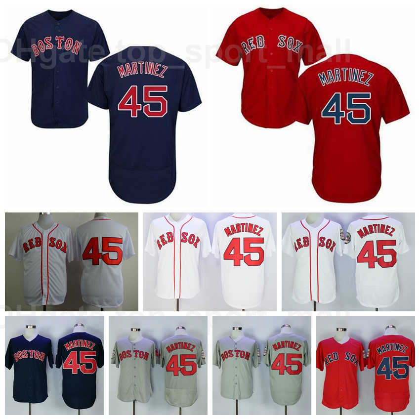 

Retror 1914 1936 1936 1967 Vintage Baseball 45 Pedro Martinez Jersey Retire Stitched Pullover Navy Blue White Red Grey Beige Flexbase, Blue;black