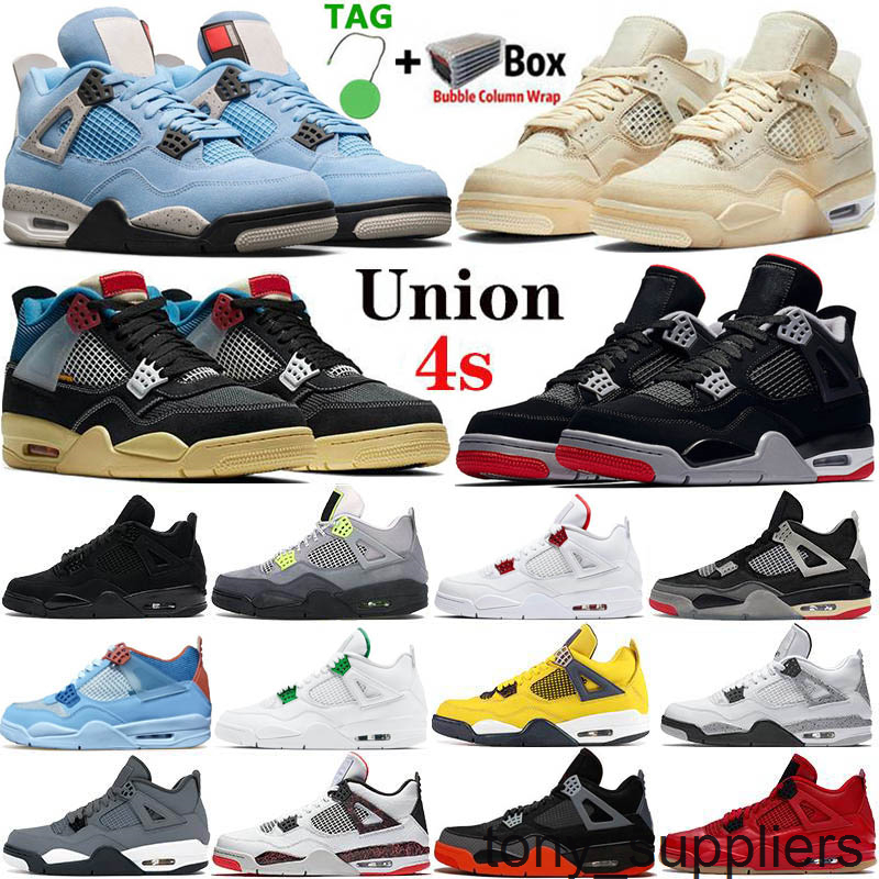 

2023 New Top Quality shoe University Blue Bred Men Jumpman 4 4s Basketball Shoes White X Sail Union Sneakers Metallic Purple Mens Trainer Sports tony