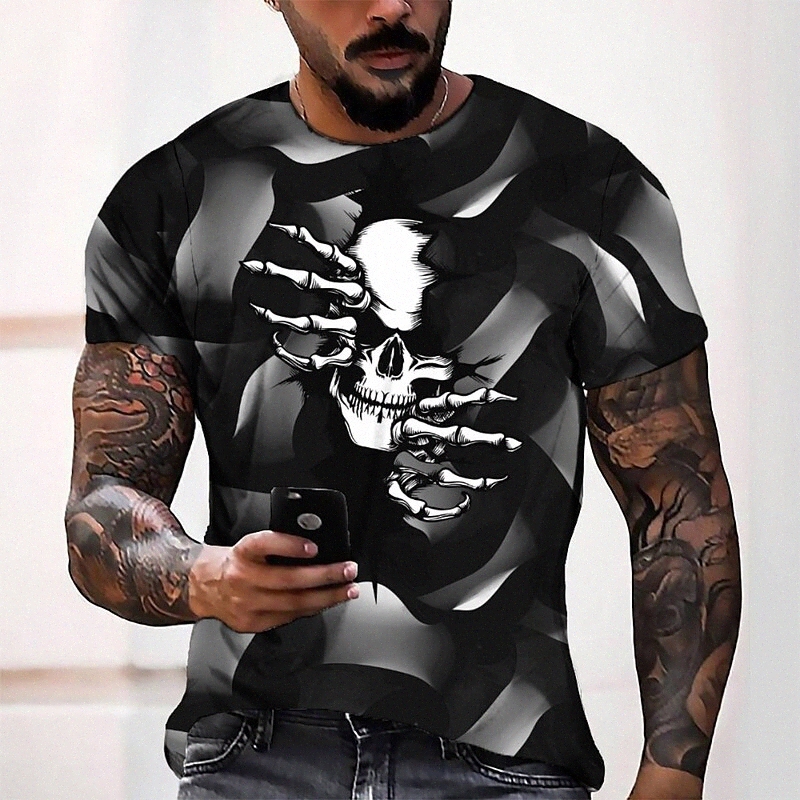 Men's Tee T shirt 3D Print Graphic Round Neck Casual Daily 3D Print Short Sleeve Tops Fashion Designer Cool Comfortable Black m1ro#