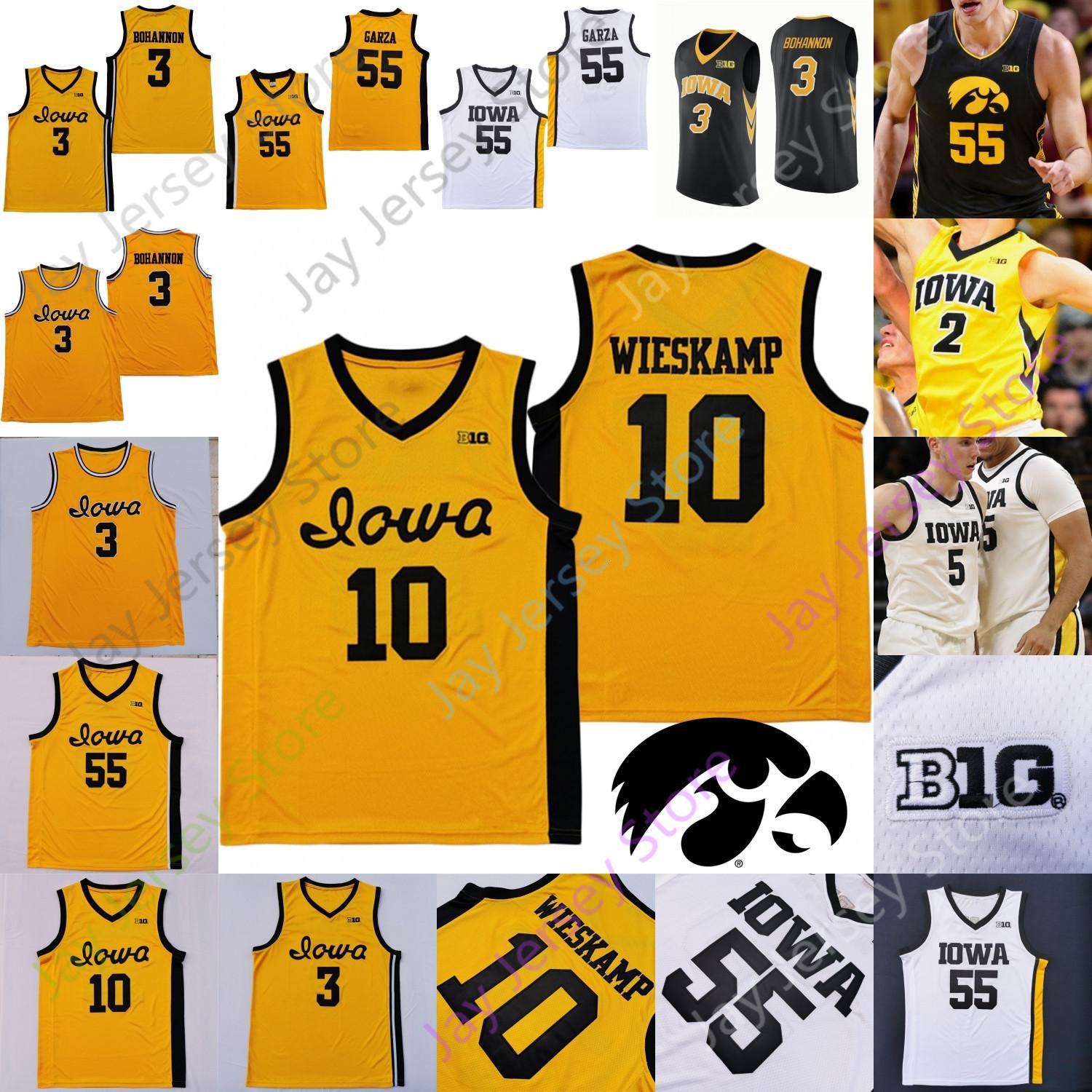 

College Custom Jersey 2020 Iowa NCAA Hawkeyes Basketball Luka Garza Joe Wieskamp CJ Fredrick Bohannon Connor McCaffery Ahron Ulis, Black;red