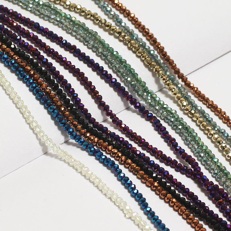 

Chains 2pcs Exquisite Glass Crystal Cut Surface Wheel Bead Perforated Beaded Beads For Jewelry Making DIY Necklace Bracelet Accessories