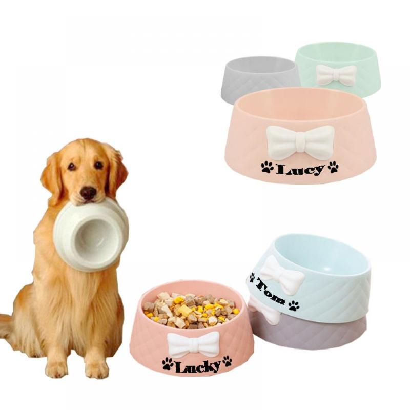 

Cat Bowls & Feeders Eworld Gepersonaliseerde Hond Feeding Gratis Aangepaste Puppy Mooie Strik Diamant Patroon Lekvrije Pet Feeder Supply