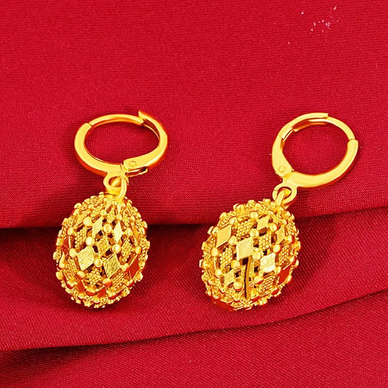 

Dangle & Chandelier Not Fade In Water 18K Yellow Gold Color Shape Earring For Women Aretes De Mujer Oorbellen Orecchini Wedding 18 K Bizuter, Silver