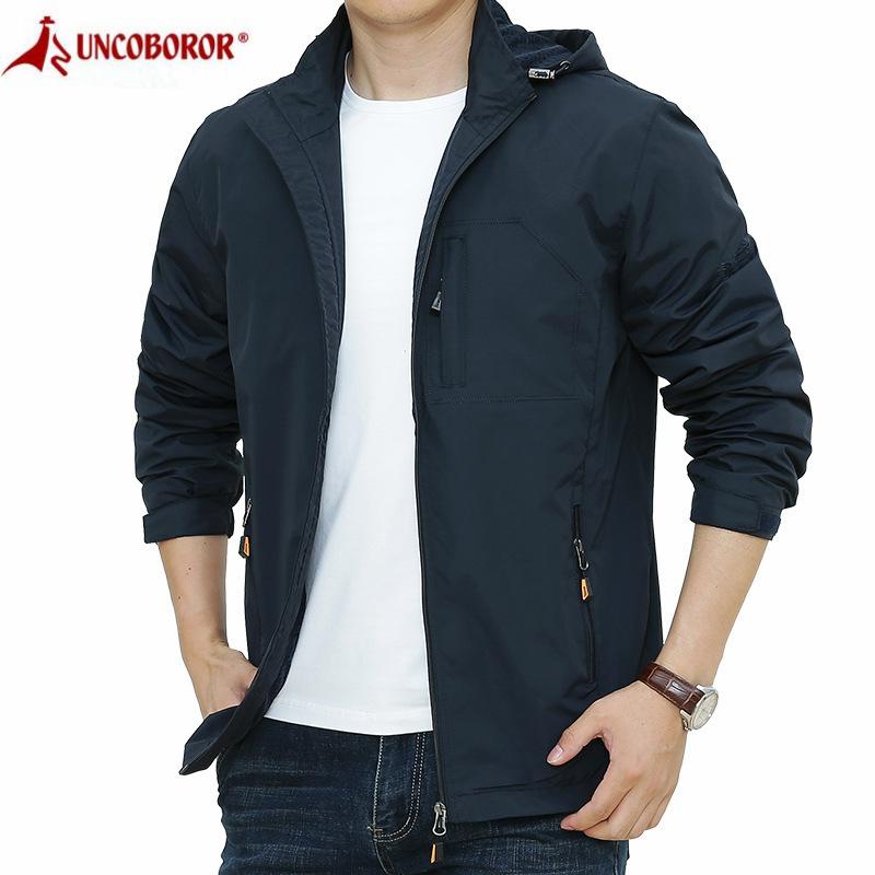 

Men's Jackets Bomber Thin Jacket Spring Autumn Casual Solid Slim Fit Breathable Hooded Coat Military Windbreaker Men Outwear 5XL, Khaki