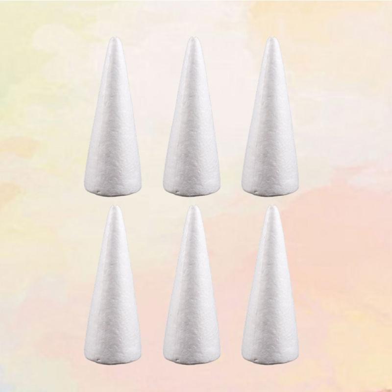 

Party Decoration 6pcs 24cm White DIY Cone Children Craft Accessories For Home Christmas