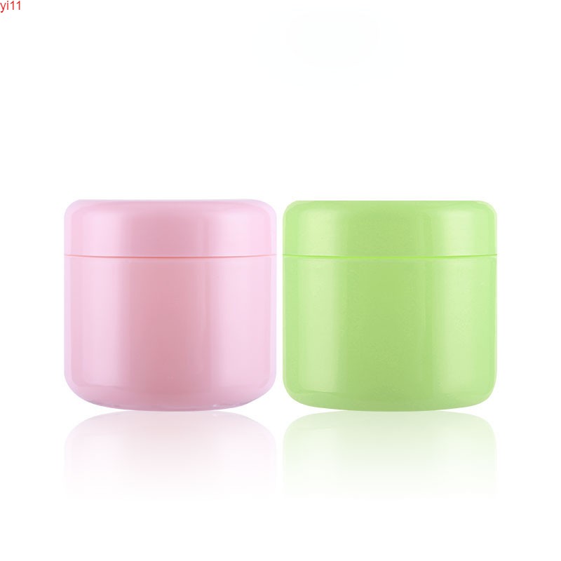 

50g 100g 50pcs/lot White Transparent Green Pink Yellow Empty Cosmetic Plastic Eyeshadow Makeup Face Cream Jar Pot Containerhigh qty