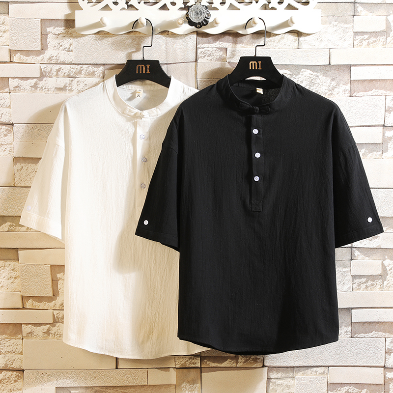 

New Short Sleeve t Shirt Men 2021 Summer White Black Tshirt Top Tees Hip Hop Punk Rock Fashion Clothes Cotton Linen 5xl o Neck V1ge, T188 b