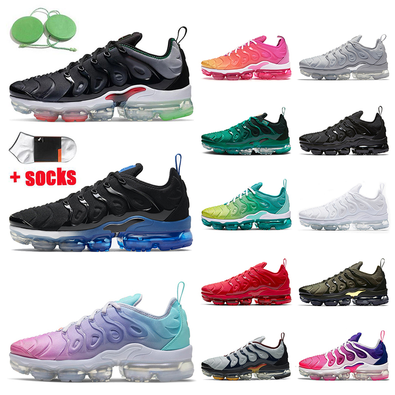 

2021 Vapourmax Running Shoes Women Mens Trainers Big Size 13 Tn PLUS Worldwide Black Royal Pink Red White Atlanta Jogging Sports Sneakers, #41 sunset 40-47