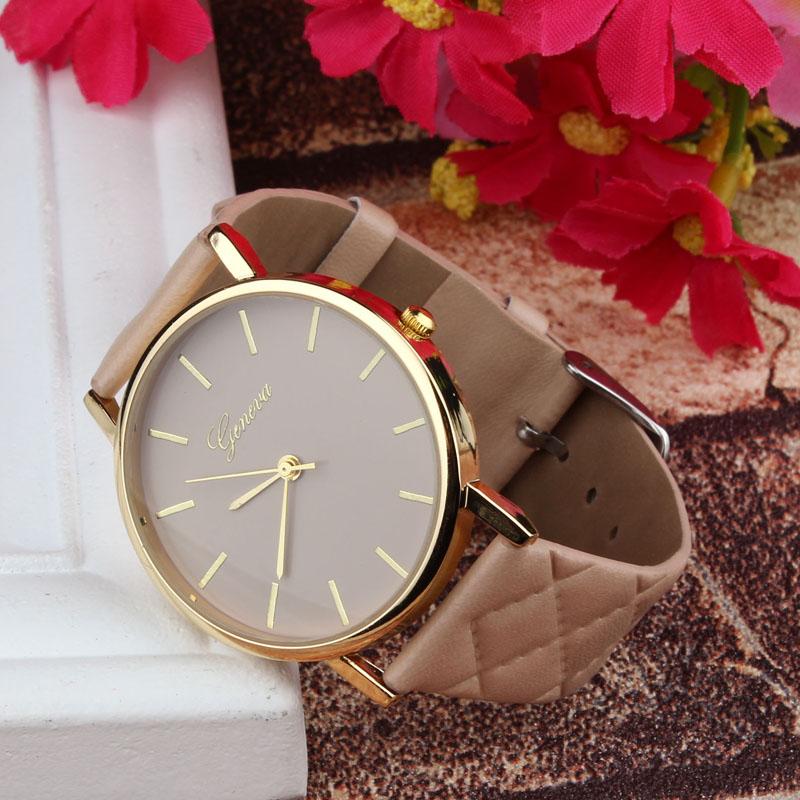 

Wristwatches Relojes Quartz Women Watches Casual Geneva Checkers Leather Strap Male Wristwatch Relogio Masculino Ladies Watch Female *E