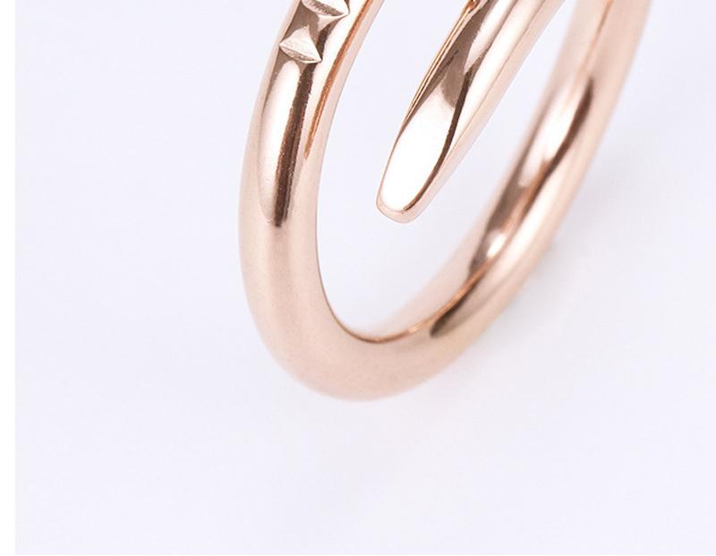 

Fashion Designer Jewelry Brands Band Rings Classic Women Nail Ring Titanium steel Gold-plated Never fade Not allergic US Size (5-11), Silver