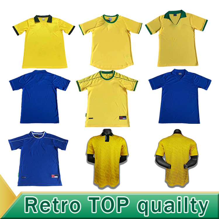 

1957 1994 1970 brasil soccer jersey 1988 1998 Rivaldo VINTAGE CLASSIC retro Romario Ronaldinho 2002 BraziLs camisa de futebol football shirt, 2006 home