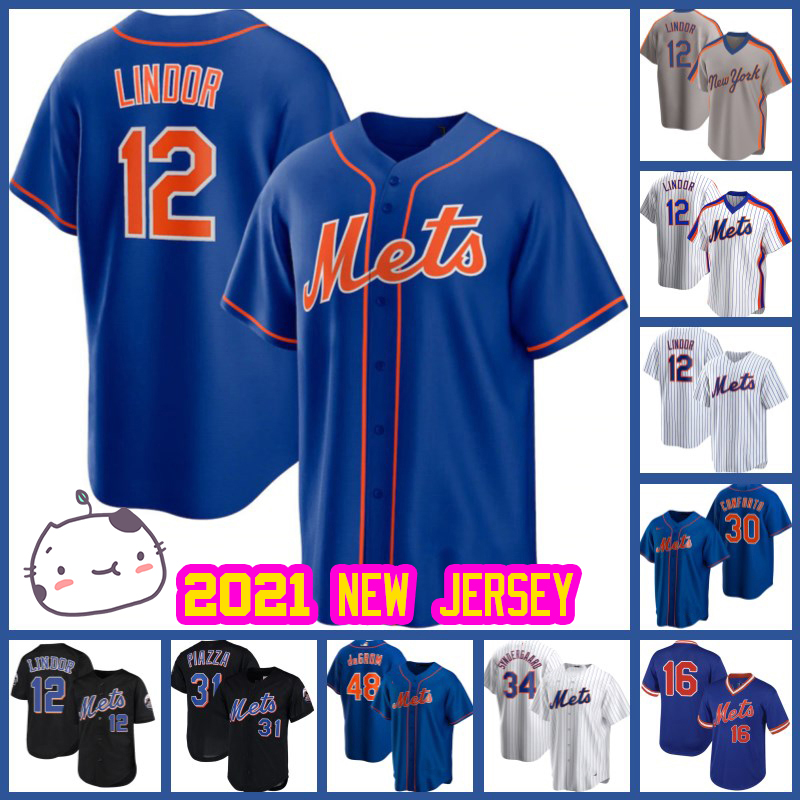 

New Mets York Francisco Lindor Jersey Pete Alonso Jacob deGrom Noah Syndergaard Darryl Strawberry J.D. Davis Dominic Smith Jeff McNeil Jeurys Familia Men, Custom retro jersey