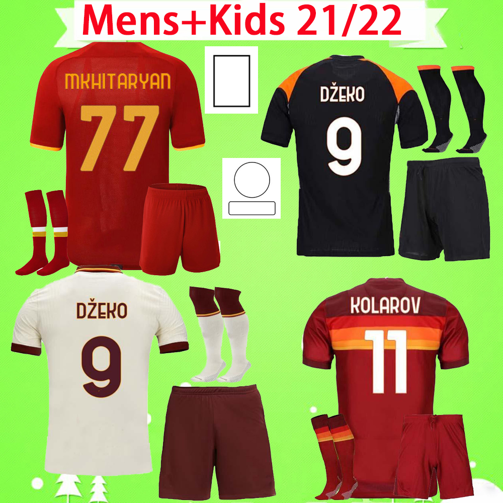 

Adult + Kids kit ROMA 2021 2022 boys sets Soccer jerseys children home away third fourth DE ROSSI DZEKO TOTTI PEROTTI KOLAROV 21 22 football shirt uniforms child suit, Soccer kit 21/22