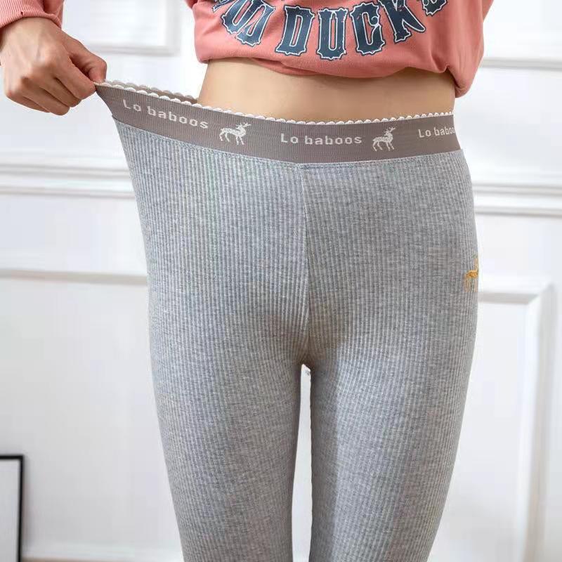 

Thick Warm Womens Plus Velvet Autumn Winter Leggings Ankle-Length Keep Warm Solid Pants High Waist Large Size Female Leggings, Black;white