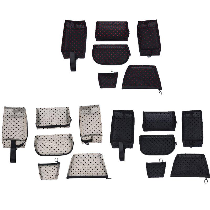 

Heart Dot Printed Mesh Zipper Makeup Bag Transparent Cosmetic Organizer Pouch H8WD, Multi