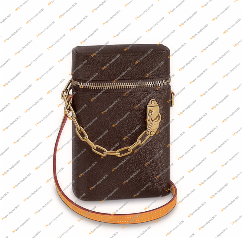 

Men and Women Fashion Casual Designer Luxury Cross body Phone Box Shoulder Bags High Quality TOP 5A M44914 Messenger Bagss Purse Pouch, Brown flower 1 / with dust bag