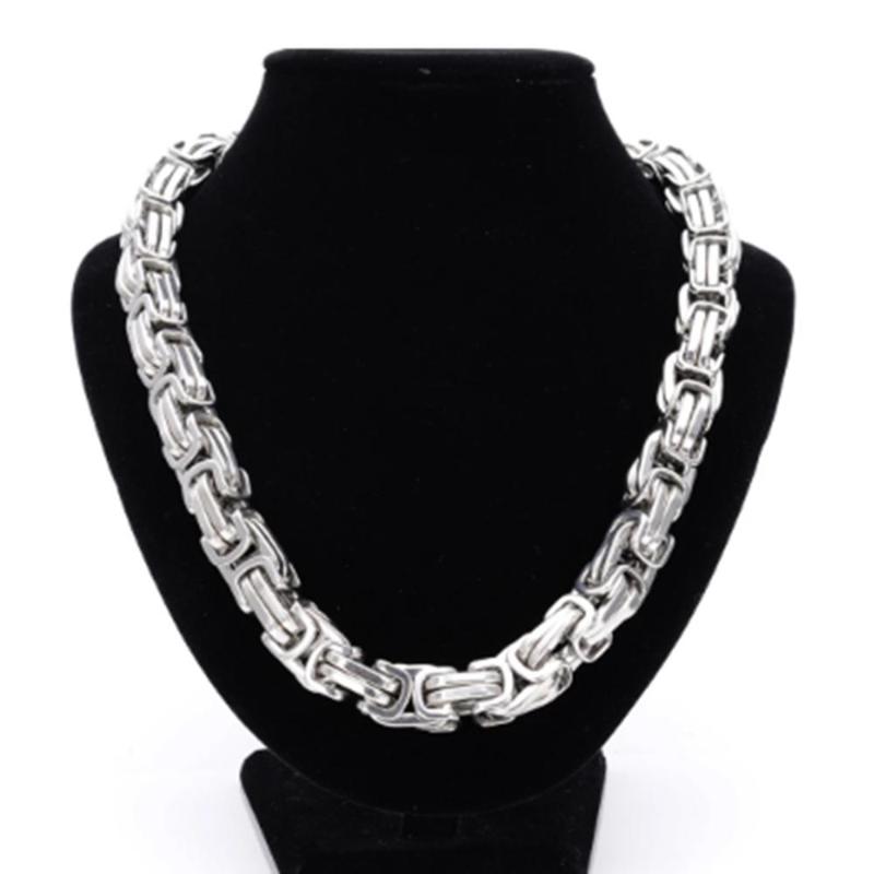 

Chains 6/8/12/15mm High Quality Stainless Steel Silver Color Srong Handmade Byzantine Box Link Chain Men's Necklace Or Bracelet 1PCS