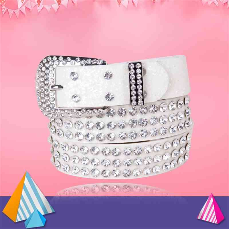 

Designer belts 2023 Creative and exquisite women's diamond fashion rivet versatile alloy button belt factory outlet