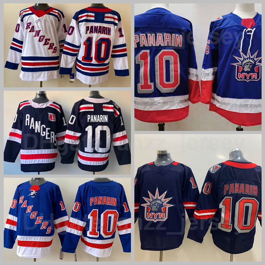 

New York Rangers 10 Artemi Panarin Jersey Ice Hockey Reverse Retro Winter Classic Sports Breathable All Stitching Navy Blue White Team Excellent Quality